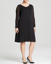 Thumbnail for your product : Eileen Fisher Plus Sheer Sleeve Silk Dress