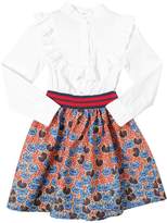 Thumbnail for your product : Stella Jean COTTON POPLIN & FLORAL TWILL DRESS