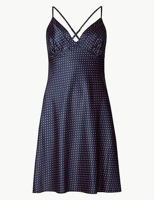 M&S Collection Satin Spot Print Strappy Chemise