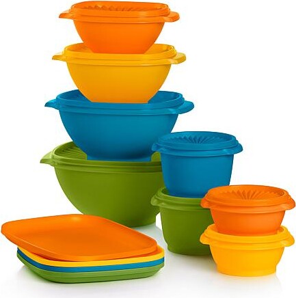 Tupperware® 20-piece Heritage Retro Collection Bowl and Plate Set - Multi