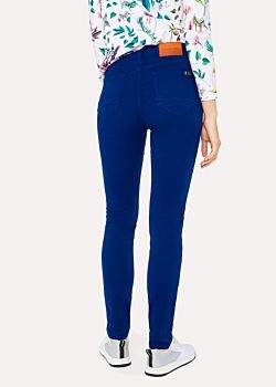 Paul Smith Women's Skinny-Fit Blue Brushed Denim Jeans