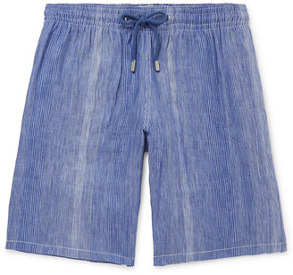 Vilebrequin Bolide Striped Linen And Cotton-Blend Drawstring Shorts