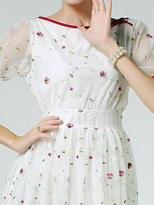 Thumbnail for your product : Choies White Embroidery Floral Maxi Dress With Mesh Sleeves