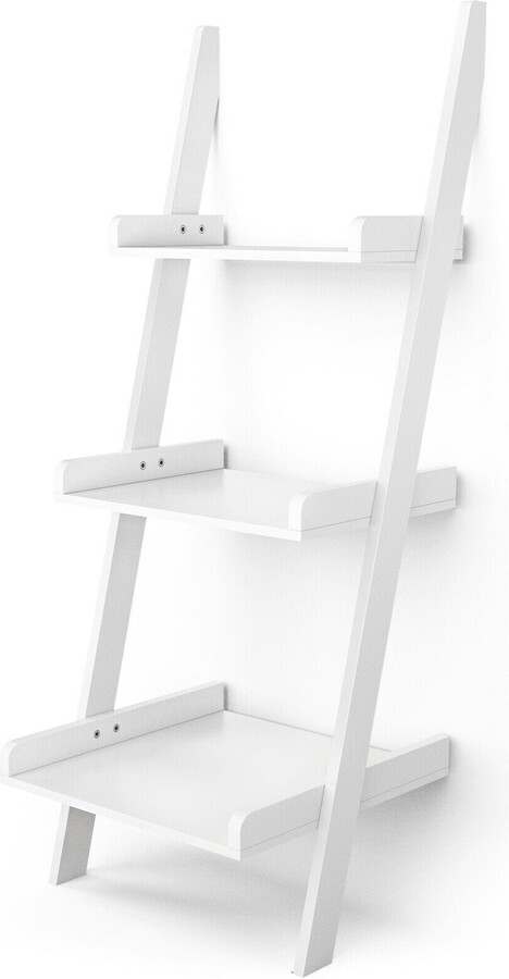 3.7 Ft 3Tier Wooden Leaning Rack Wall Book Shelf Ladder 17" x 16" x 44" ShopStyle