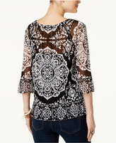 Thumbnail for your product : INC International Concepts Printed Ruffled Peasant Top, Created for Macy's