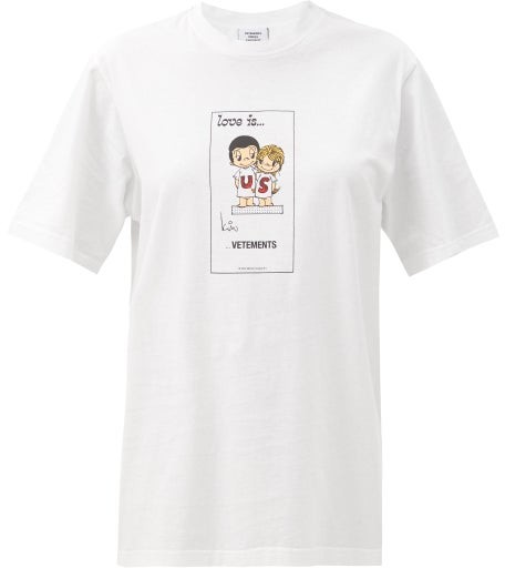 Vetements Love Is? Us Cotton-jersey T-shirt - White Multi - ShopStyle Tees