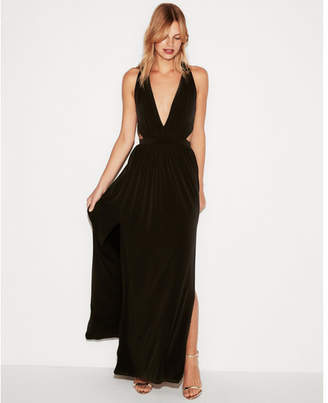 Express plunging v-neck cut-out maxi dress