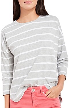 grey white striped shirt