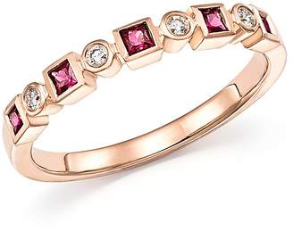 Bloomingdale's Ruby & Diamond Band in 14K Rose Gold - 100% Exclusive
