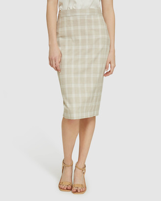 Oxford Women's Brown Pencil skirts - Peggy Check Suit Skirt - Size One Size, 6 at The Iconic
