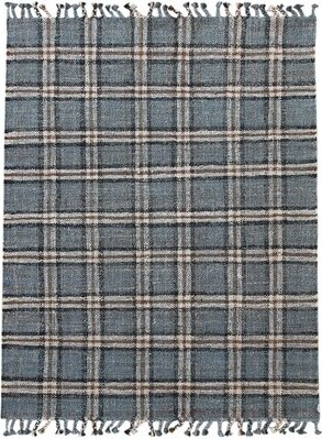 Rosalind Wheeler Chillon Plaid Handmade Flatweave Blue Area Rug - ShopStyle