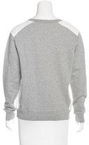 Thumbnail for your product : Maison Margiela Long Sleeve Leather-Trimmed Sweatshirt