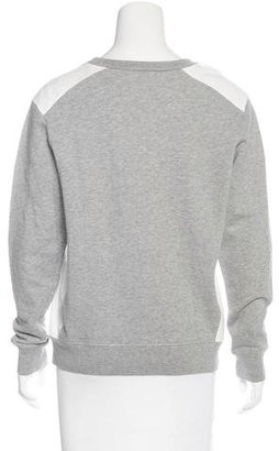 Maison Margiela Long Sleeve Leather-Trimmed Sweatshirt