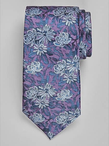 Joseph Abboud Men's Scribbled Floral Tie Navy