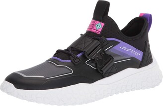 purple and white puma sneakers