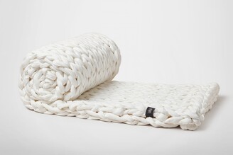 silk&snow Hand Knitted Weighted Blanket - 8 Lbs, Cream