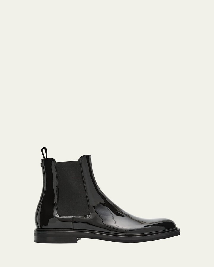 Dolce & Gabbana Men's Patent Leather Chelsea Boots