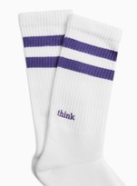 Thumbnail for your product : Topman White with Pale Purple Think Tube Socks