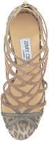 Thumbnail for your product : Jimmy Choo Fiesta Leopard-Print Caged Sandal, Nude