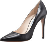 Thumbnail for your product : Prada Capretto Leather Pointed-Toe Pump, Black