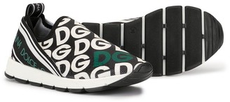 Dolce & Gabbana Children Logo Print Slip-On Sneakers