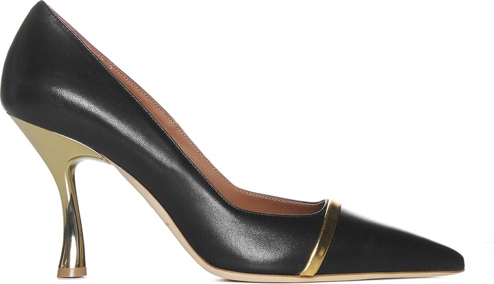 Black and gold low heels Clearance
