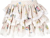 Floral-Print Tiered Mini Skirt 