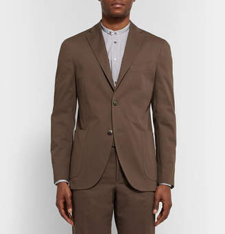 Boglioli Brown Slim-Fit Unstructured Stretch-Cotton Twill Suit Jacket