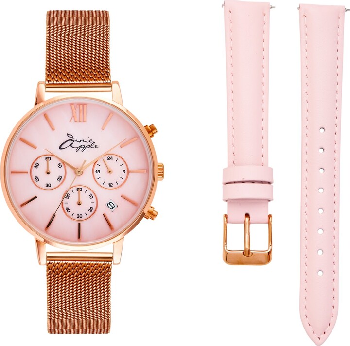 Bermuda Watch Company Annie Apple Marseille Seashell Rose Gold & Pink Multifunctional Interchangeable