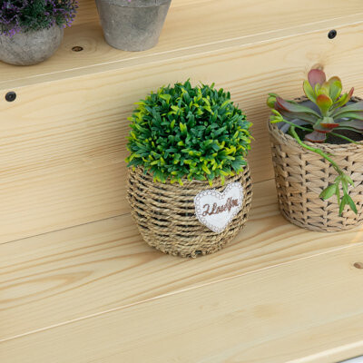Latitude Run Coffee Table with Storage Shelf Side Table with Glass Top Outdoor End Table for Garden Porch Backyard