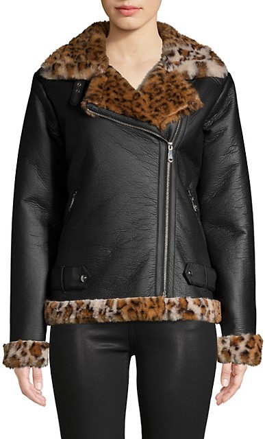sam edelman faux fur leopard jacket