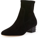 Thumbnail for your product : Charlotte Olympia Winnie Stud-Heel Suede Ankle Boot, Onyx