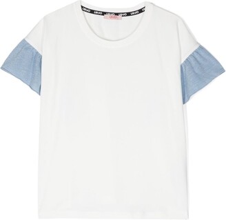 Liu Jo ruffle-sleeved cotton T-shirt