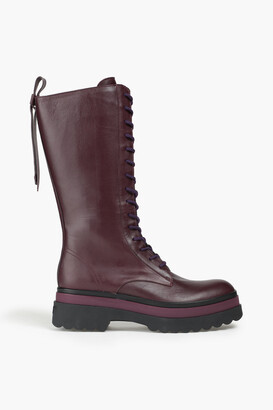burgundy platform boots