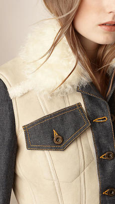 Burberry Shearling And Denim Jacket
