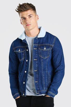 mens blue borg jacket