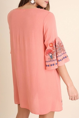 Umgee USA Embroidered Bell Sleeve Dress