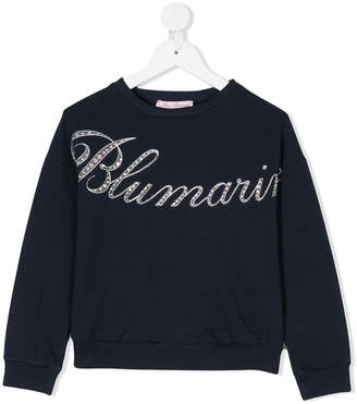 Miss Blumarine embellished logo sweatshirt
