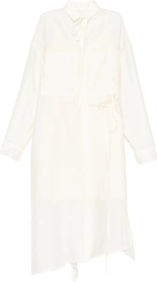 System Tie-Neck Pocket Dress