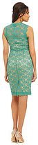Thumbnail for your product : Mikael Aghal Scalloped Lace Sheath Dress