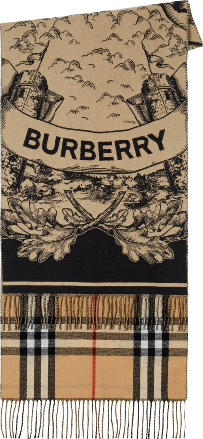 Burberry Cashmere Jacquard Reversible Scarf