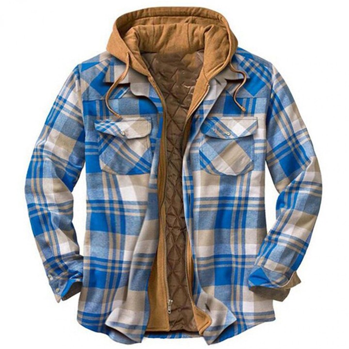 men's plaid hooded sweatshirt