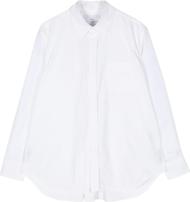 Fumito Ganryu Pleated-Back Cotton-Blend Shirt