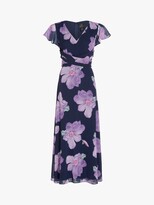Thumbnail for your product : Adrianna Papell Fit and Flare Floral Midi Dress, Navy/Multi