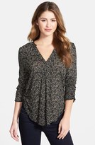 Thumbnail for your product : Lucky Brand Split Neck Chevron Print Top
