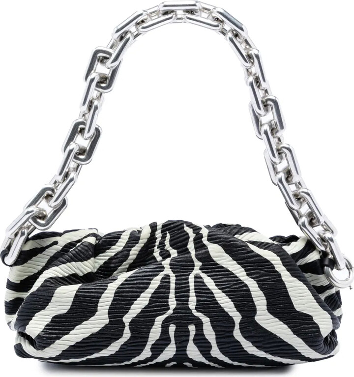 Bottega Veneta Pre-Owned 2012-2026 Textured Nappa Zebra Print Chain Pouch shoulder bag