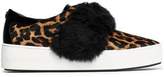 Thumbnail for your product : MICHAEL Michael Kors Faux Fur-trimmed Leopard-print Calf Hair Slip-on Sneakers
