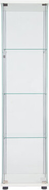 Latitude Run 4 Shelf White Glass Display Cabinet With One Door - Fascinating Storage Solution In Shelves Enrapturing