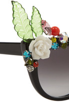 Thumbnail for your product : Swarovski Anna-Karin Karlsson Tropical crystal-embellished D-frame acetate sunglasses