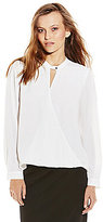 Thumbnail for your product : Vince Camuto Wrap-Front Keyhole Blouse